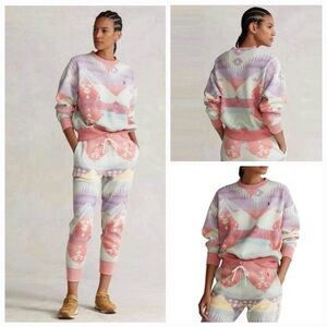 Polo by Ralph Lauren Pastel Cable Southwest Pattern Sweatshirt AND Joggers